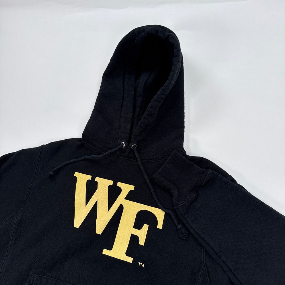 Champion Mens Reverse Weave Hoodie Small Black Wake Forest  Pullover Collegiate